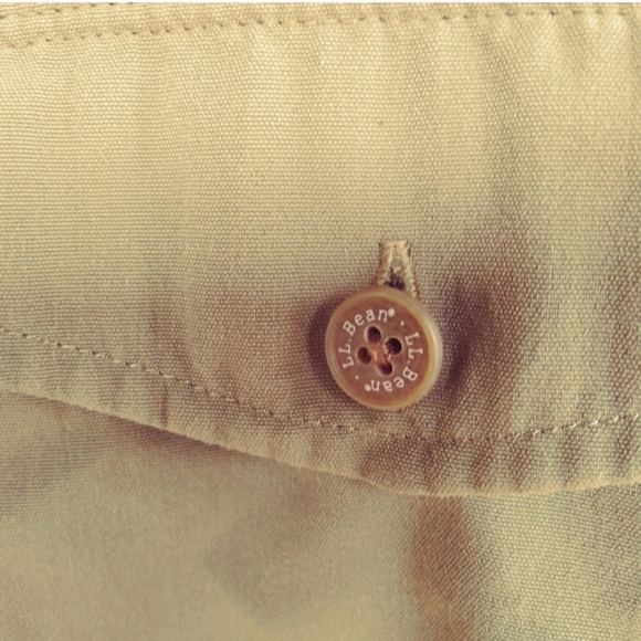 L L Bean Outdoors Button Shirt Olive Drab Med - Picture 7 of 7